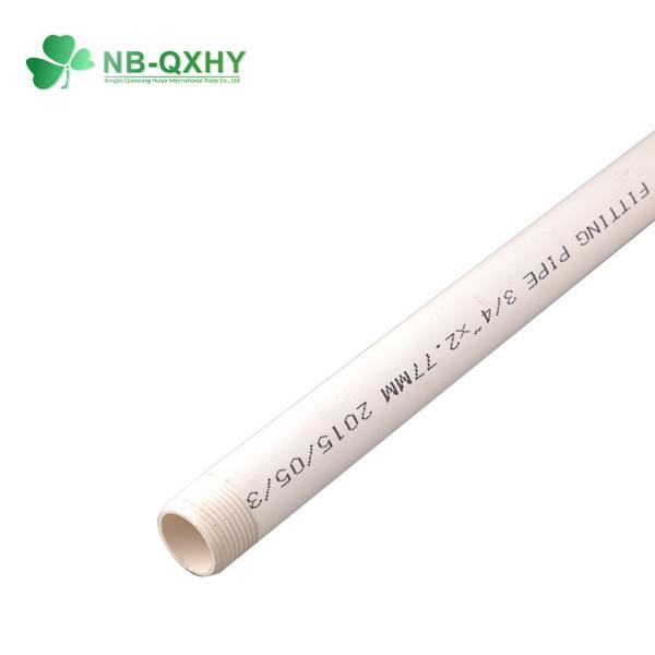 PVC Plastic BS Standard Male Thread CPVC UPVC Drainpipe Water White Pipe for