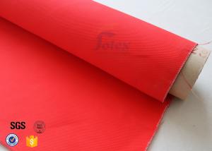 China 2523 Red Acrylic Coated Fiberglass Fabric Industrial Fire Blanket / Curtain on sale