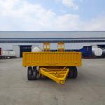 Farm 2-Axles Flat Platform Flatbed Drawbar Full Trailer With Ladder