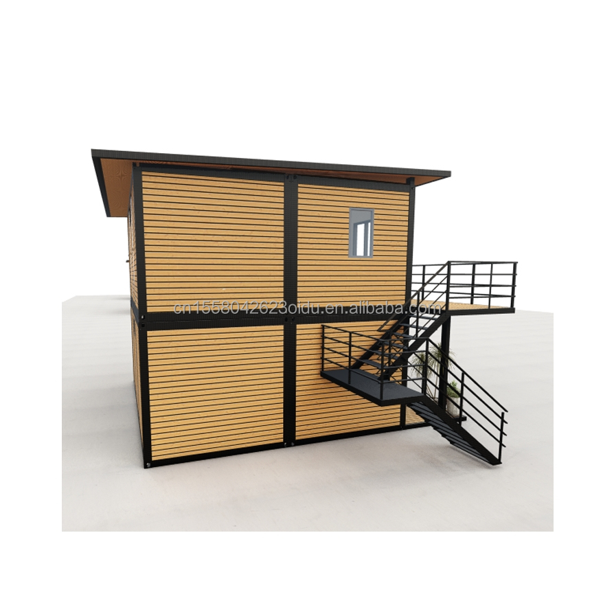 Modern Double-Story Prefab Farmhouse for Outdoor Office Residential Made from Sandwich Panel and Galvanized Steel Bending