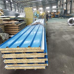 Wholesale 960mm blue color 50mm rock wool sandwich roof panel with waterproof cap for roof from china suppliers