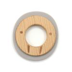 Grey Walrus Shaped Silicone Beech Wooden Teething Rings BPA Free