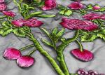 Coloured Embroidery 3D Flower Polyester Lace Fabric By The Yard For Party Dress