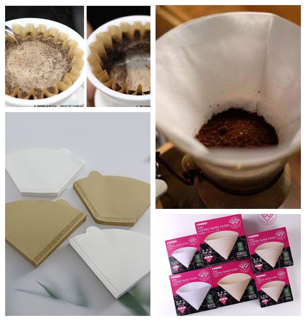 Brown Disposable Coffee Filter Paper 100 Count 2-4 Cups Ripple Paper