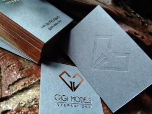 Wholesale Rose Gold Foil Edge Business Cards With 550 Gsm Light Grey Paper Type from china suppliers