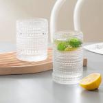 Beaded Highball Embossed Hobnail Drinking Glasses Clear 12 Ounce Lead Free 342ml