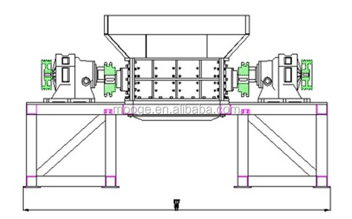 Flake Plastic Waste Shredder Machine Carton Paper 2000kg/H Water Bottle