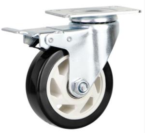 Wholesale 5 Inch Locking Caster Wheels Polyurethane Wheels Zinc Plated from china suppliers