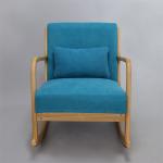 Solid Wood Frame Mid-Century Modern Velvet Fabric Rocking Sofa Chair for Luxury