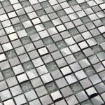 Aluminum white glass mix metal mosaic tile for kitchen backspalsh