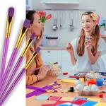 Purple Nylon Hair Paint Brush Kit Face Body Paint Brush Set Customized Logo