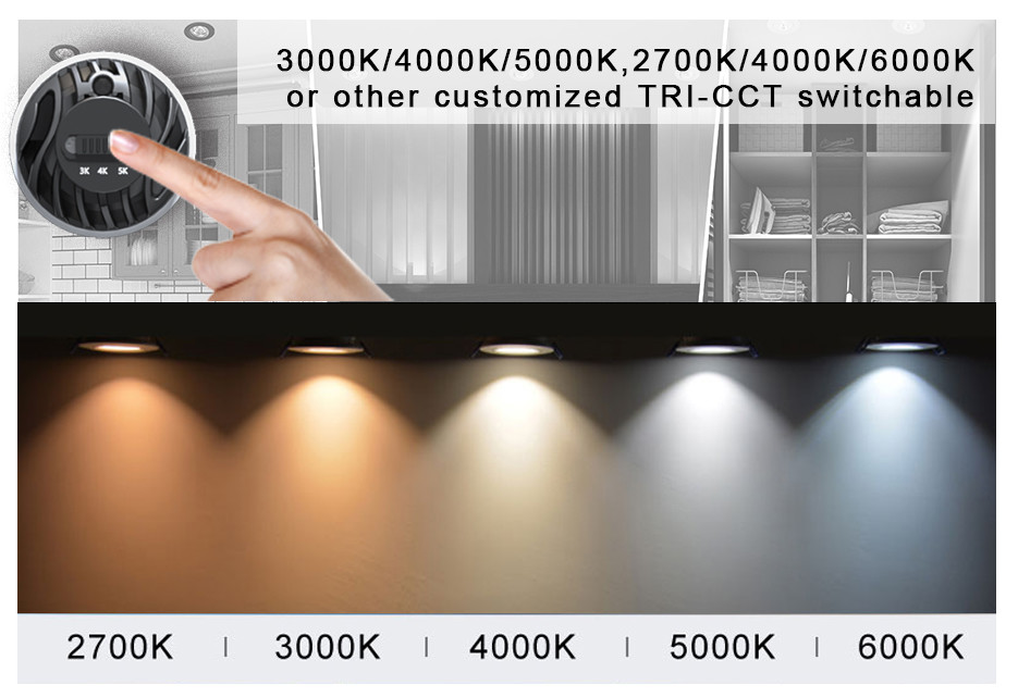 Tri-CCT Adjustable MR16 Module 12W COB LED 3000K/4000K/5000K 2700K/4000K/6000K