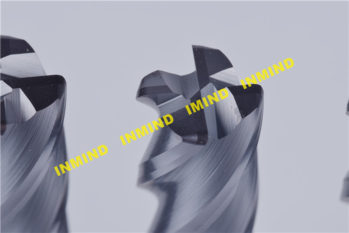 high hardness R0.5 Corner 10mm / 12mm AOL 75mm Corner Radius end mill upto HRC65 4 Flute ALCRONA Coating