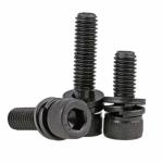 DIN912 12.9 Grade Allen Key Hex Bolts Black Combined With Washer And Nut