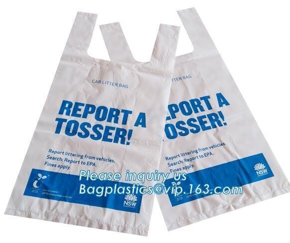 awesome quality compostable t shirt plastic bags, corn starch plastic bag /