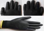 Lightweight Black Nylon Pu Safety Work Gloves Stretchable Liner OEM / ODM