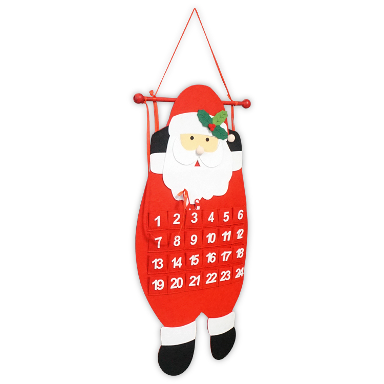Felt Christmas Santa Advent Calendar With 24 Pockets Wall Hanging Countdown