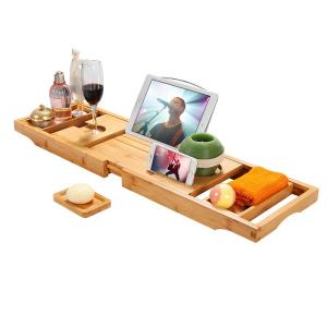 Wholesale ODM Expandable Bath Caddy Bamboo Wood Bath Tub Tray Eco Friendly from china suppliers