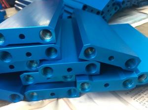China Ra0.4 Blue Anodized Aluminum Parts 6082T5 Aluminum T Slot Frame With M6 Holes on sale