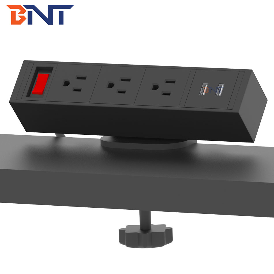 office table top electrical US power clip on table mount socket outlet