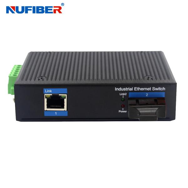 NUFIBER Din Rail 10/100/1000M Fiber To UTP Converter 24V Unmanaged Industrial