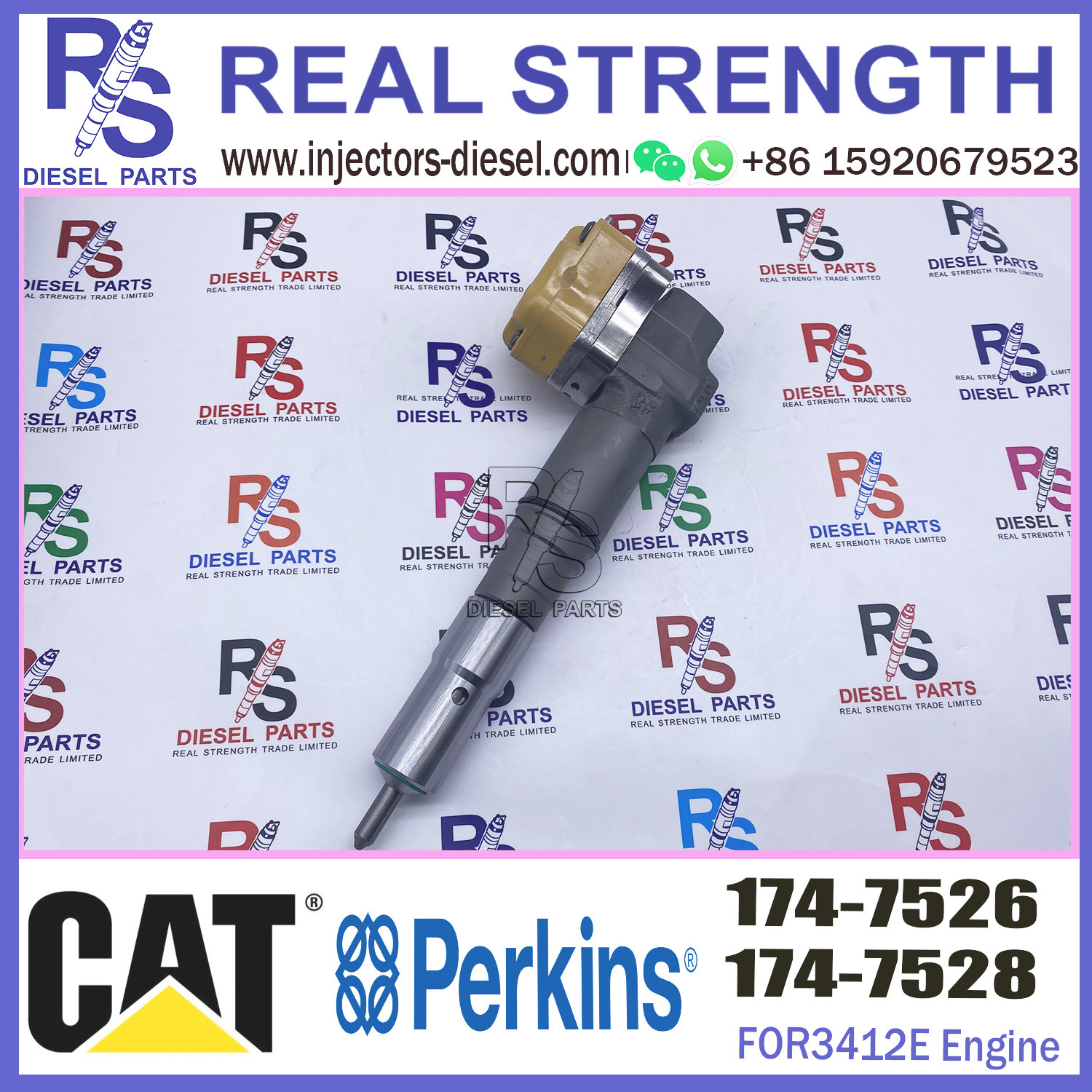 Diesel Engine Fuel Injector Excavator Accessories Diesel Motor Parts 1747526 174-7526 for Caterpillar CAT 3412E 651E 657