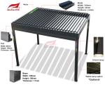 4x4m Adjustable Manual Louvered Pergola Waterproof Roof Aluminium Gazebo