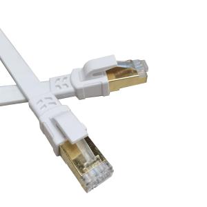 Wholesale 7*0.12mm Flat 40Gbps Copper Patch Cords 26AWG SSTP Cat 8 Patch Cable from china suppliers