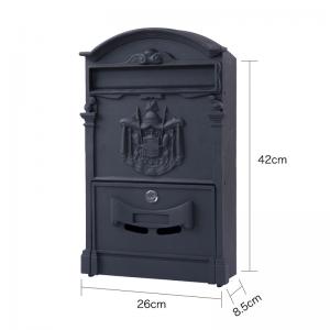 China Outdoor Retro Vintage European Aluminum Diecast Wall Mounted Mail Box Post Box Secure Letterbox on sale
