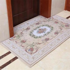 Floral Braided Polyester Area Rugs Anti - Slip Feature Customized Size