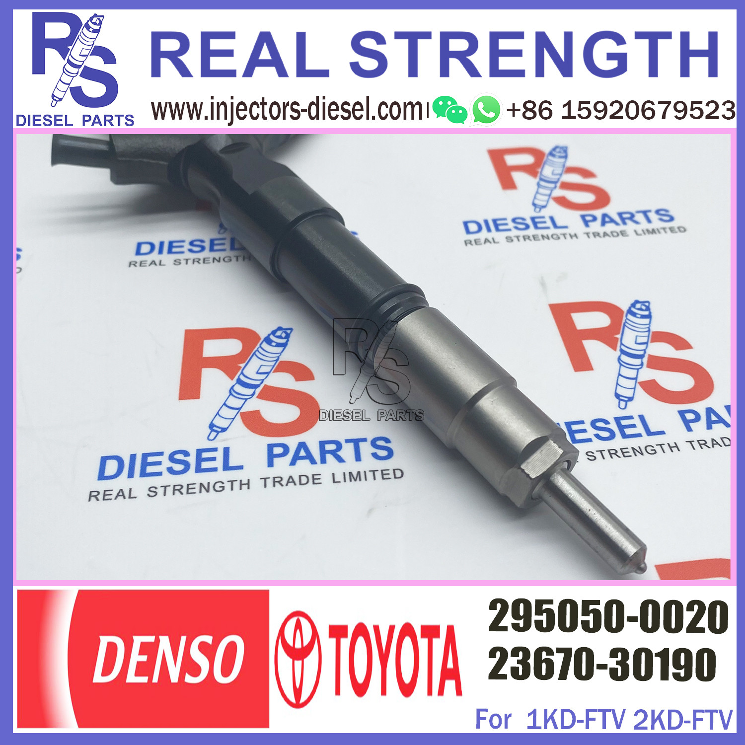 Diesel Fuel Common Rail Injector 295050-0020 For Toyota 1KD 2KD 23670-30190 23670-0020