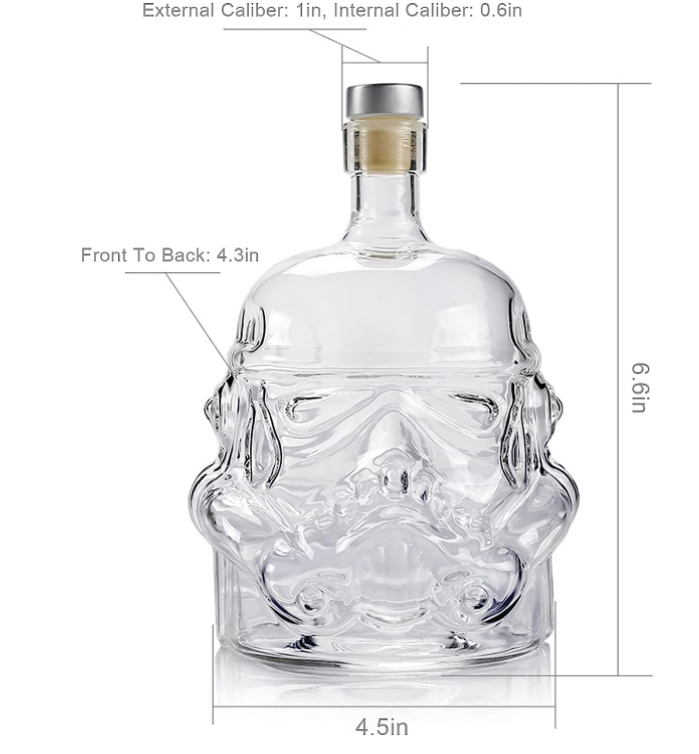 Clear Glass Bottle Wine 750ml 1000ml Brandy Liquor Glass Bottle for Customized Mask Vodka