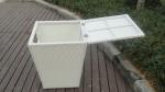 All Weather White PE Rattan Storage Box White Aluminum Frame