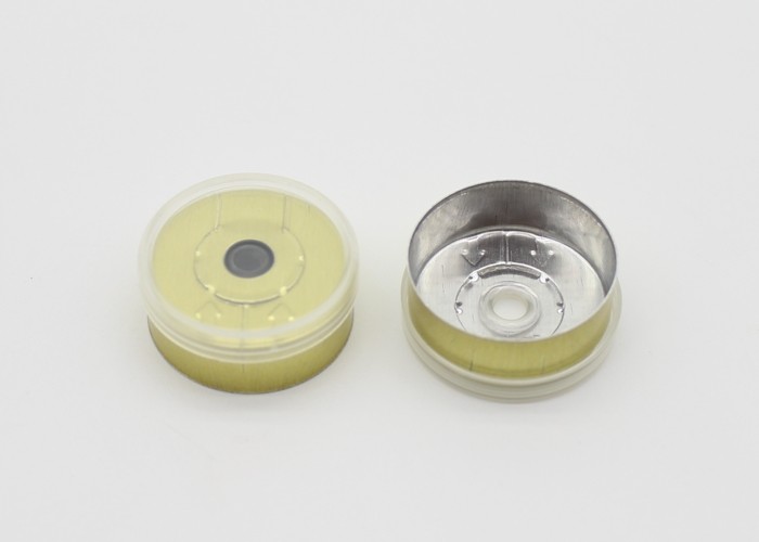 20mm Transparent Golden Aluminium Vial Seals , Medicinal Aluminum Crimp Seals