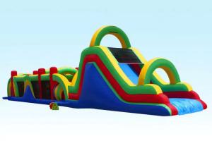 Wholesale 0.55mm PVC Tarpualin Giant Inflatable Obstacle Course With Slide from china suppliers