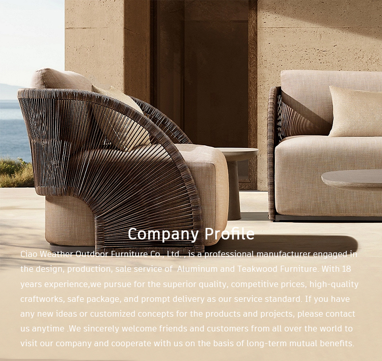 Teak Outdoor Sofa Set with Water-Resistant Fabric Cushion and Customized Color