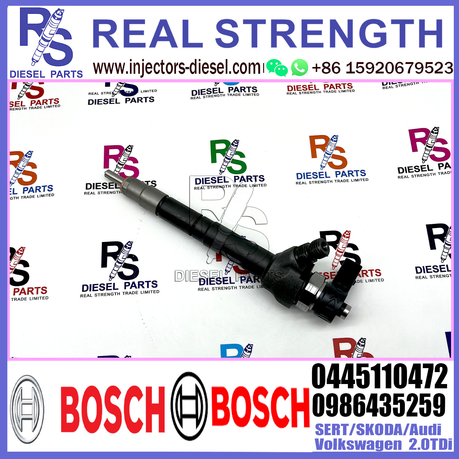 Common Rail Fuel Diesel Injector 0445110472 0986435259 for SERT/SKODA/Audi/Volkswagen 2.0TDI/1.6TDi Engine