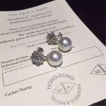 Piaget full diamonds of rose pearl earrings 18kt gold with white gold or yellow