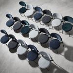 Customized Color Metal And Fabric Dining Chairs , Modern Restaurant Chairs