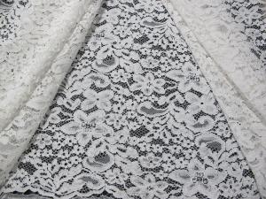 Wholesale Beautiful White Corded Lace Fabric / Jacquard Lace Fabric By The Yard from china suppliers