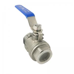 Wholesale Stainless steel 2 pcs ball valve handle level PN16 NPT BSP thread from china suppliers