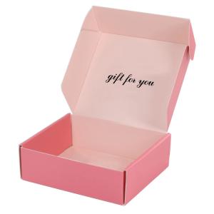 China Pink Recyclable Cardboard Small Gift Mailer Boxes Folding Corrugated Paper Box on sale