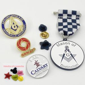 China Chaplain Badge Metal Lapel Pins Masonic Lions Birthday Souvenir Pin on sale