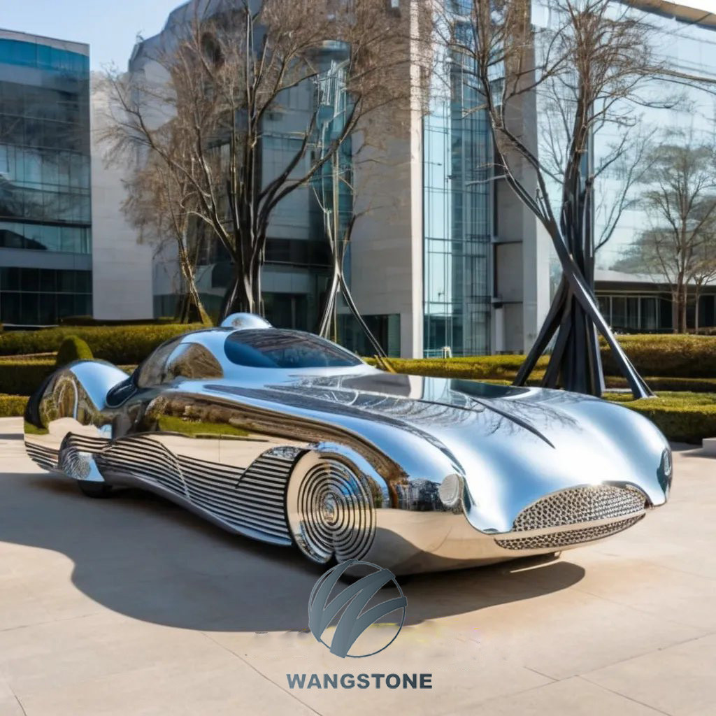 Unique Stainless Steel Car Model Sculptures Customize Size And Color