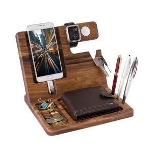 Wholesale Standing Wood Bamboo Adjustable Laptop Stand Folding Lap Tray Desk Organizer from china suppliers