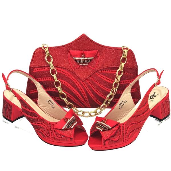 Supoo Wedding Italian ladies shoes matching bags leather african lower heel
