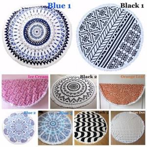 Wholesale 100% Cotton Reactive Printed Round Beach Towels With Tassels from china suppliers