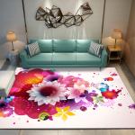 Flower Pattern Aesthetic 3D Modern Figure Artistic Living Room Carpet Hotel Area