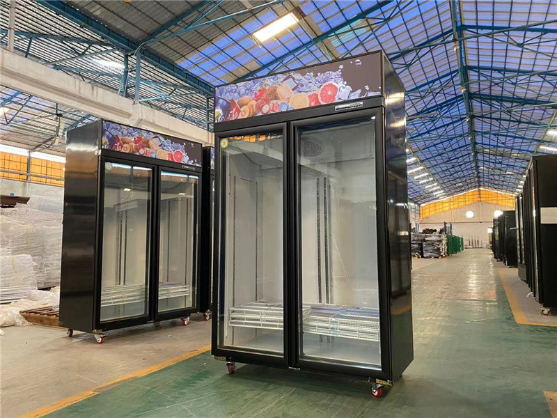 1000L Commercial Glass Door Freezer Vertical Display Refrigerator Freezer