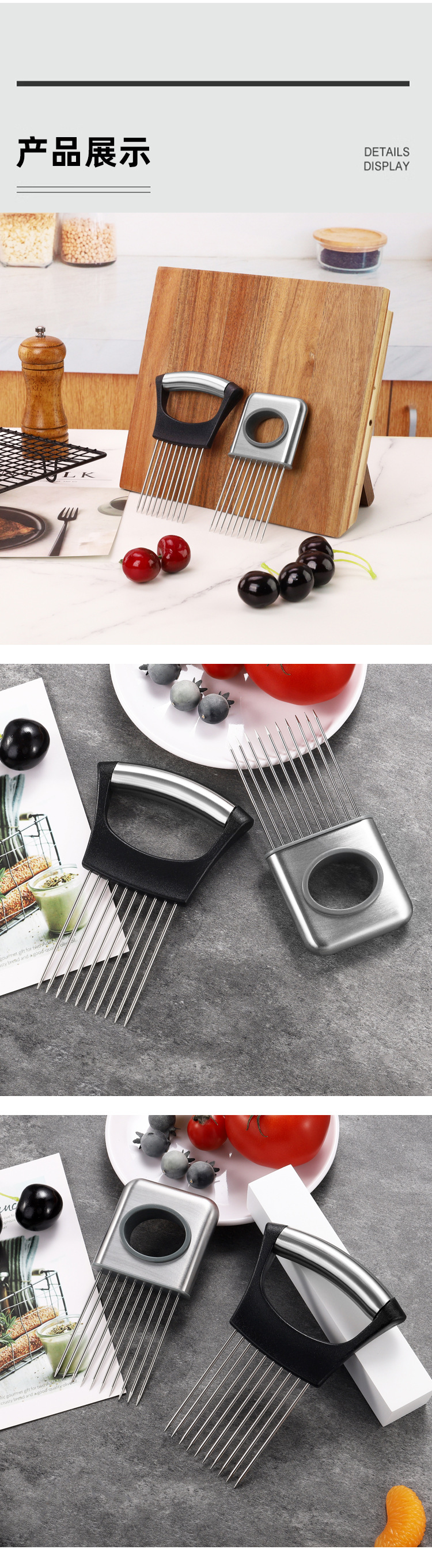 Fruit Vegetable Tools Food Grade Stainless Steel Slicer and Tenderizer for Easy Cutting